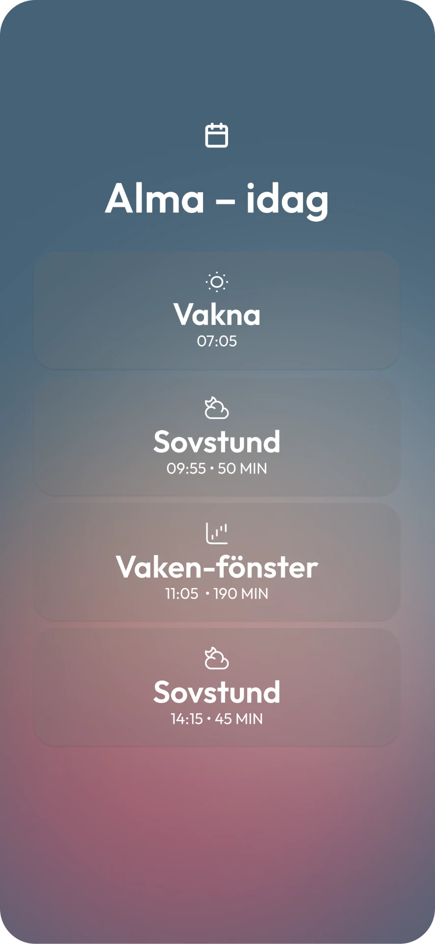 BabyNaps sömnplan som anpassas efter dagens sovstunder